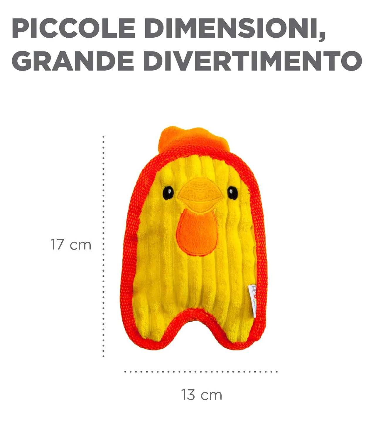 Outward Hound Invincibles Mini - gioco per cani a forma di pulcino - con sonaglio - giallo - XS - immagine 6