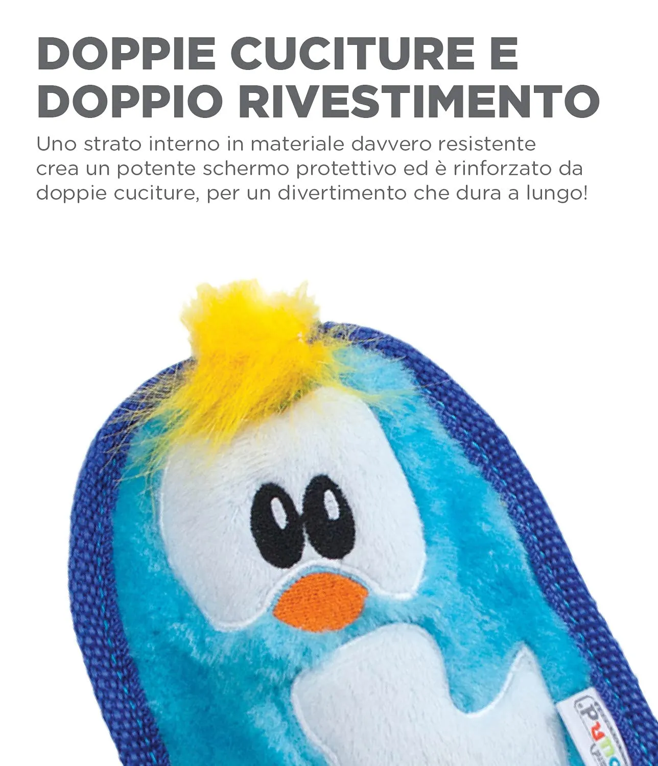 Outward Hound Invincibles Mini - gioco felpato a forma di pinguino - per cani - azzurro - XS - immagine 4