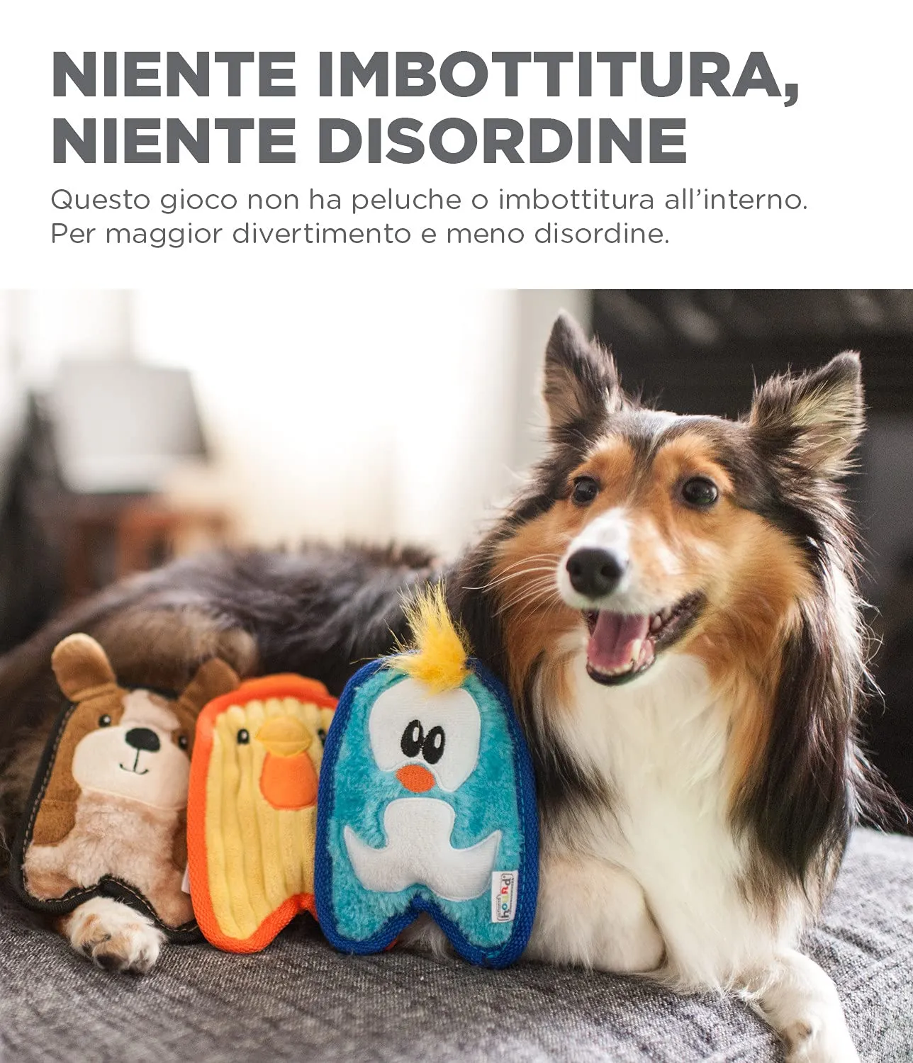 Outward Hound Invincibles Mini - gioco felpato a forma di pinguino - per cani - azzurro - XS - immagine 5