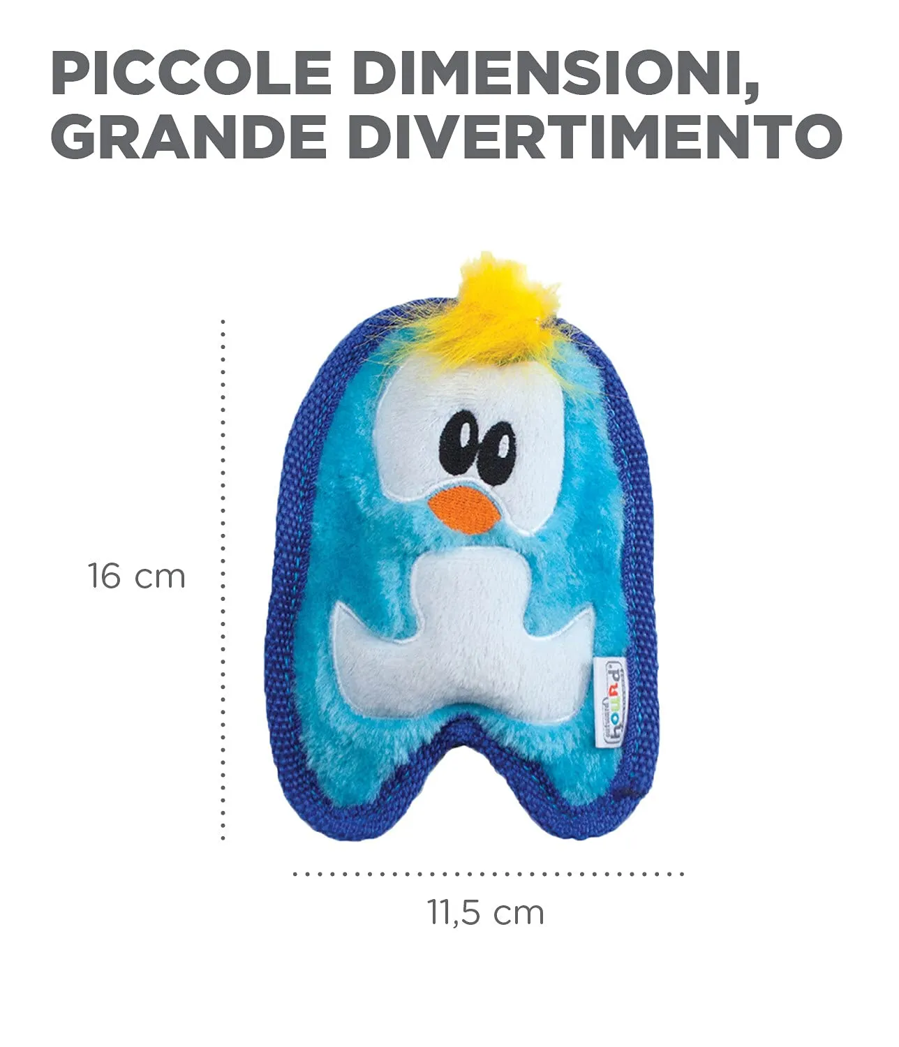 Outward Hound Invincibles Mini - gioco felpato a forma di pinguino - per cani - azzurro - XS - immagine 6