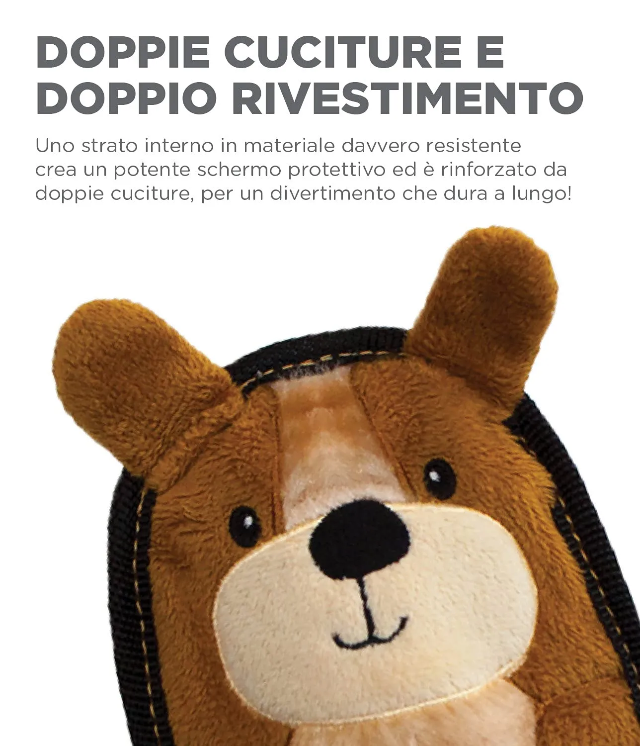 Outward Hound Invincibles Mini - gioco felpato a forma di cucciolo - per cani - marrone - XS - immagine 3