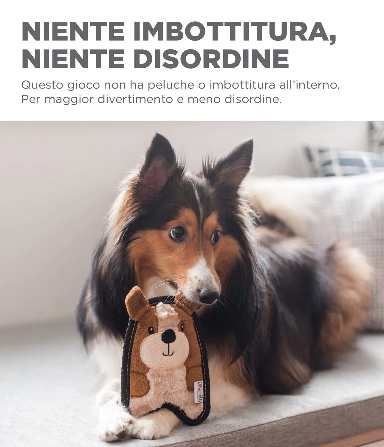 Outward Hound Invincibles Mini - gioco felpato a forma di cucciolo - per cani - marrone - XS - immagine 4