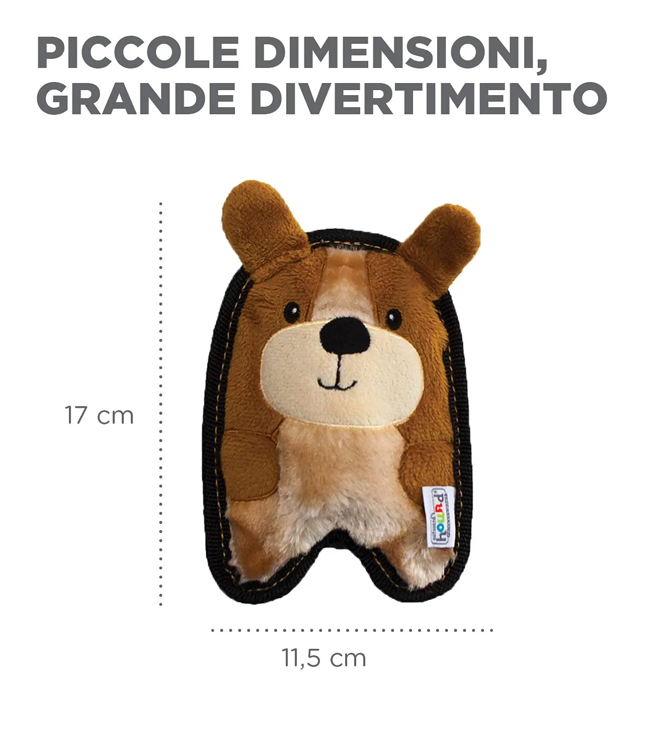 Outward Hound Invincibles Mini - gioco felpato a forma di cucciolo - per cani - marrone - XS - immagine 5