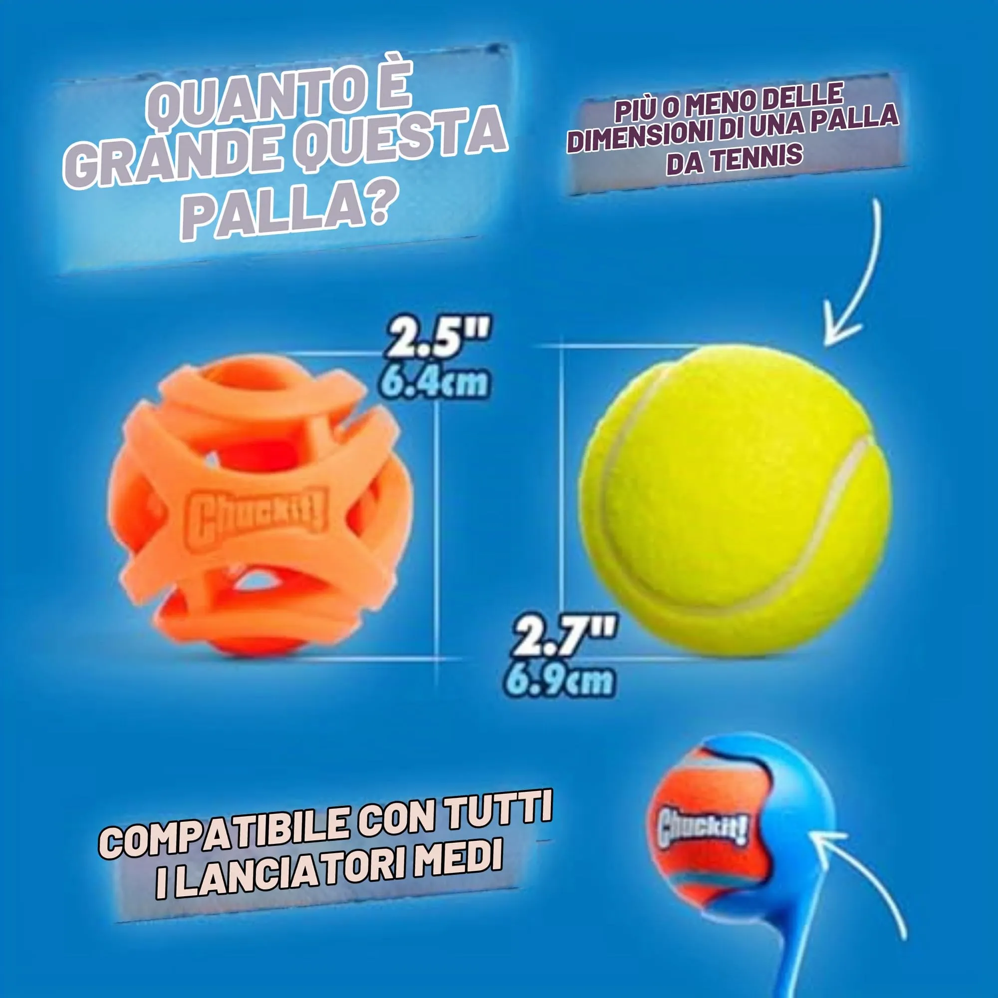 Chuckit Palla Breathe Right Fetch Ball Medium, 2 Palle da Seguire per il Cane, M - immagine 7