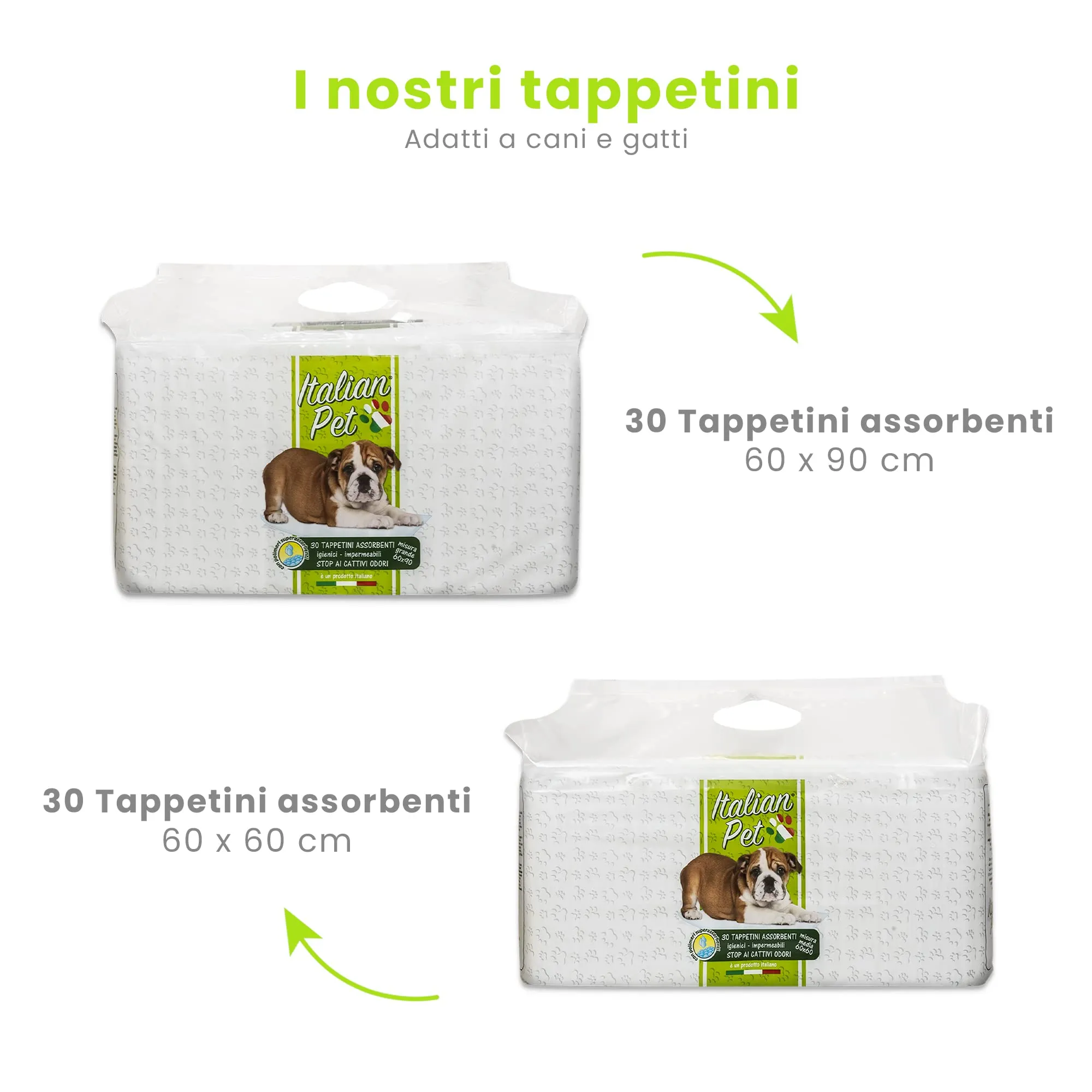 Italian Pet - Traverse per Animali Super Assorbenti - Tappetini Igienici per Cani e Gatti Multiuso, Neutralizzano Gli Odori - Dimensioni 60x60 cm - 30 Pezzi - immagine 9
