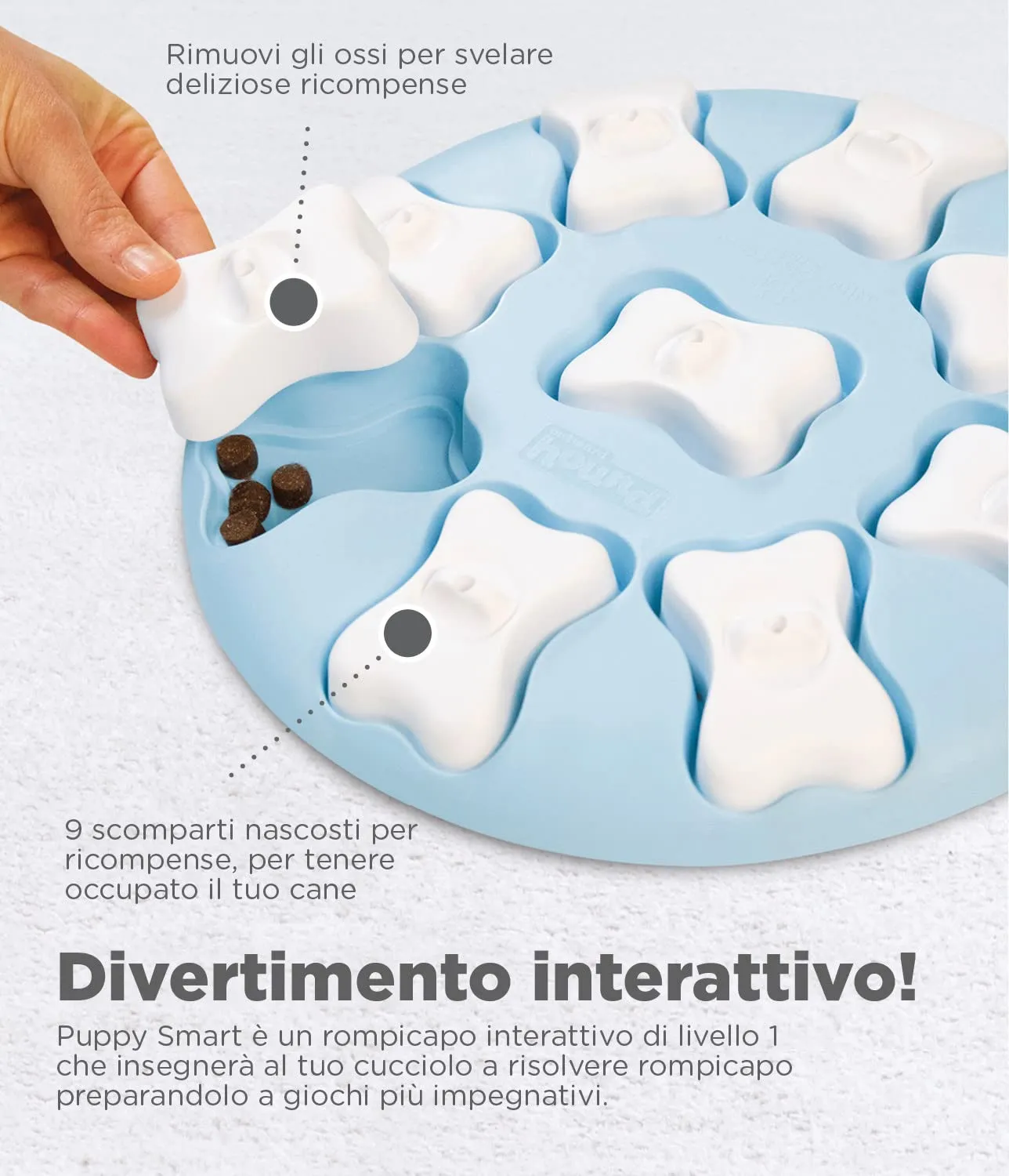 Nina Ottosson di Outward Hound Puppy Smart - Gioco interattivo per cani - rompicapo con ricompense - blu - immagine 2