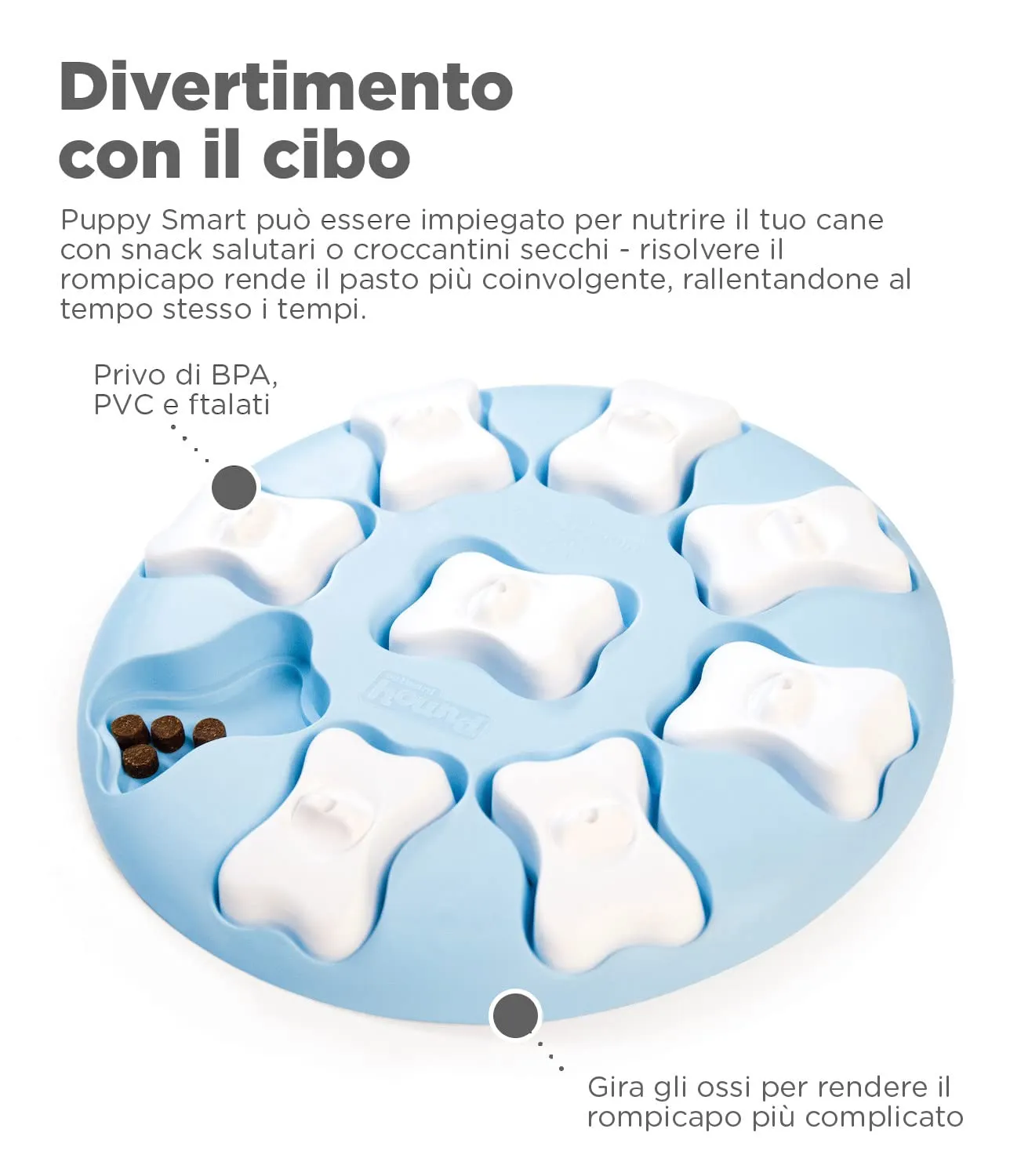 Nina Ottosson di Outward Hound Puppy Smart - Gioco interattivo per cani - rompicapo con ricompense - blu - immagine 3