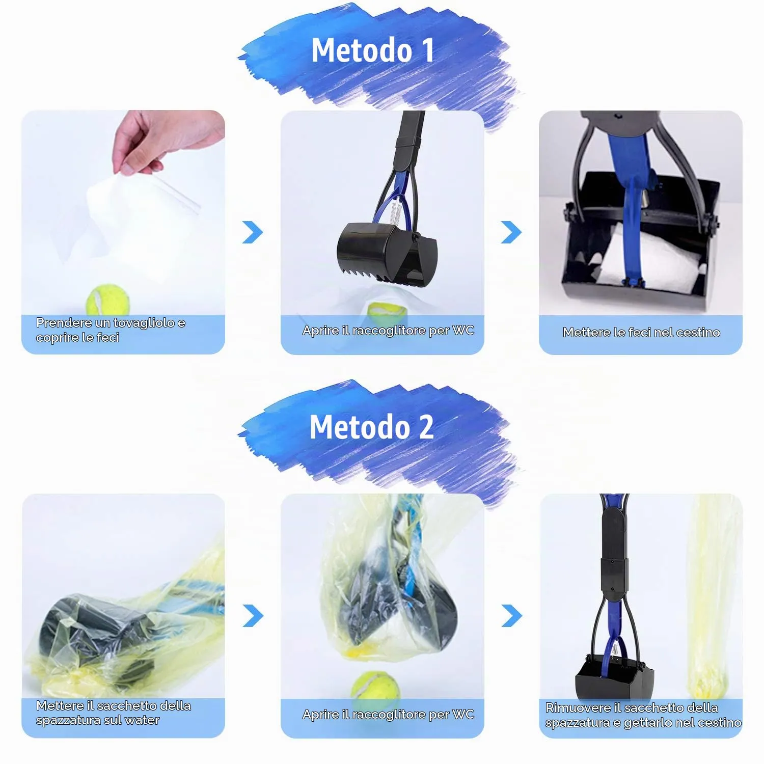 Anluomania Palette per Escrementi, Portatile Scoop di Poop Dog, Pet Pooper Scooper, 61 cm Manico Lungo Walking Poo, raccogli-Escrementi per Esterni/Interni, Cani e Gatti - immagine 5
