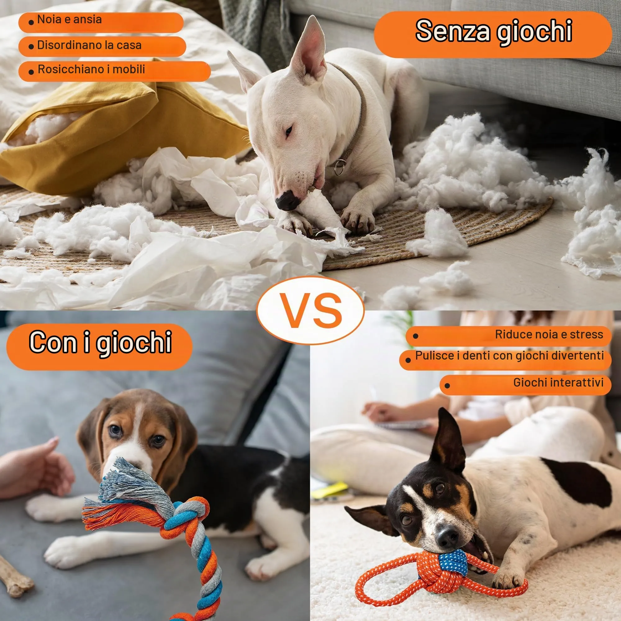 Toozey Giocattoli per Cani Piccoli, Set di 8 Giocattoli per Cuccioli, Giocattoli Intelligenti da Masticare e Corda per Cani Durevole e Squillante, Cotone Naturale, Allevia Lo Stress e la Noia - immagine 7