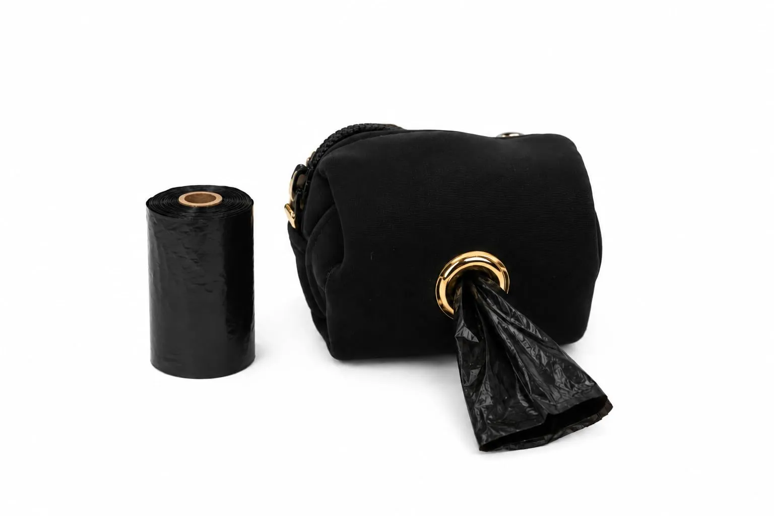 porta sacchetti cane - Mirko Nero - pochette in PU - chiusura lampo - moschettone - 1 rotolo incluso - Flamingo - immagine 6
