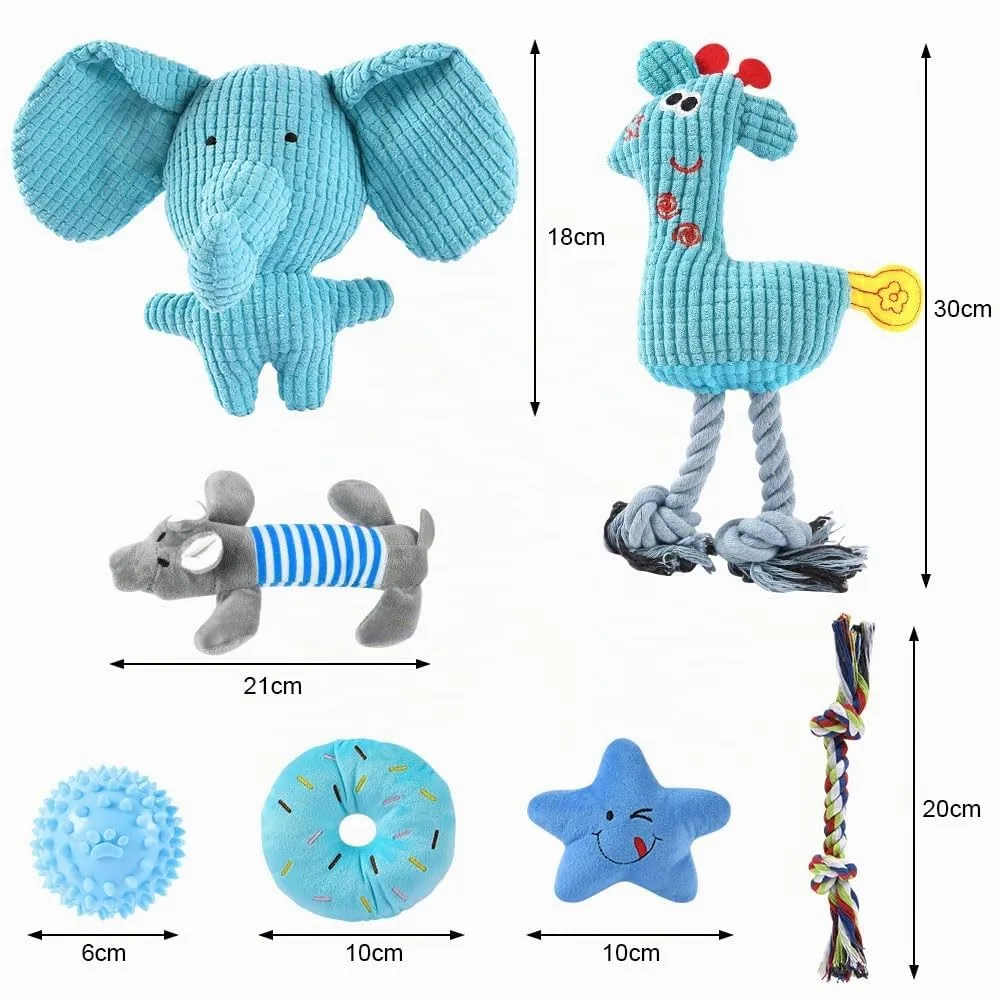 AMFUN Giochi per Cani Piccoli, Giocattoli da Masticare per Cuccioli, Confezione da 7 Giocattoli di Lusso per Dentizione di Cani di Piccola, Cotone Naturale e Non Tossico - immagine 3