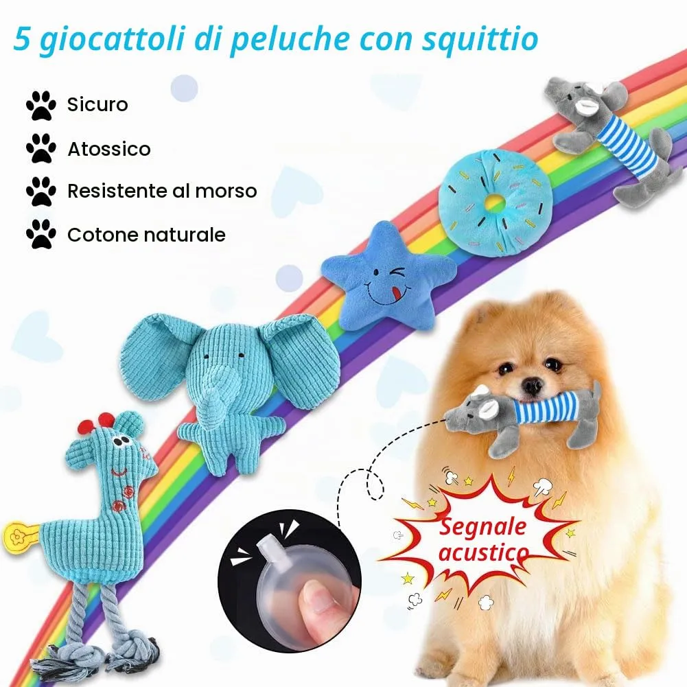 AMFUN Giochi per Cani Piccoli, Giocattoli da Masticare per Cuccioli, Confezione da 7 Giocattoli di Lusso per Dentizione di Cani di Piccola, Cotone Naturale e Non Tossico - immagine 4