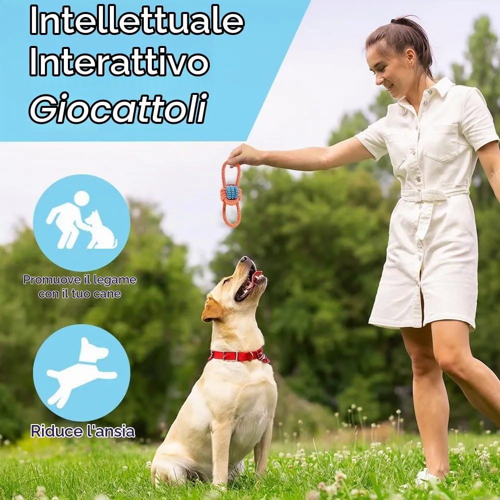 AMFUN Giochi per Cani Piccoli, Giocattoli da Masticare per Cuccioli, Confezione da 7 Giocattoli di Lusso per Dentizione di Cani di Piccola, Cotone Naturale e Non Tossico - immagine 7