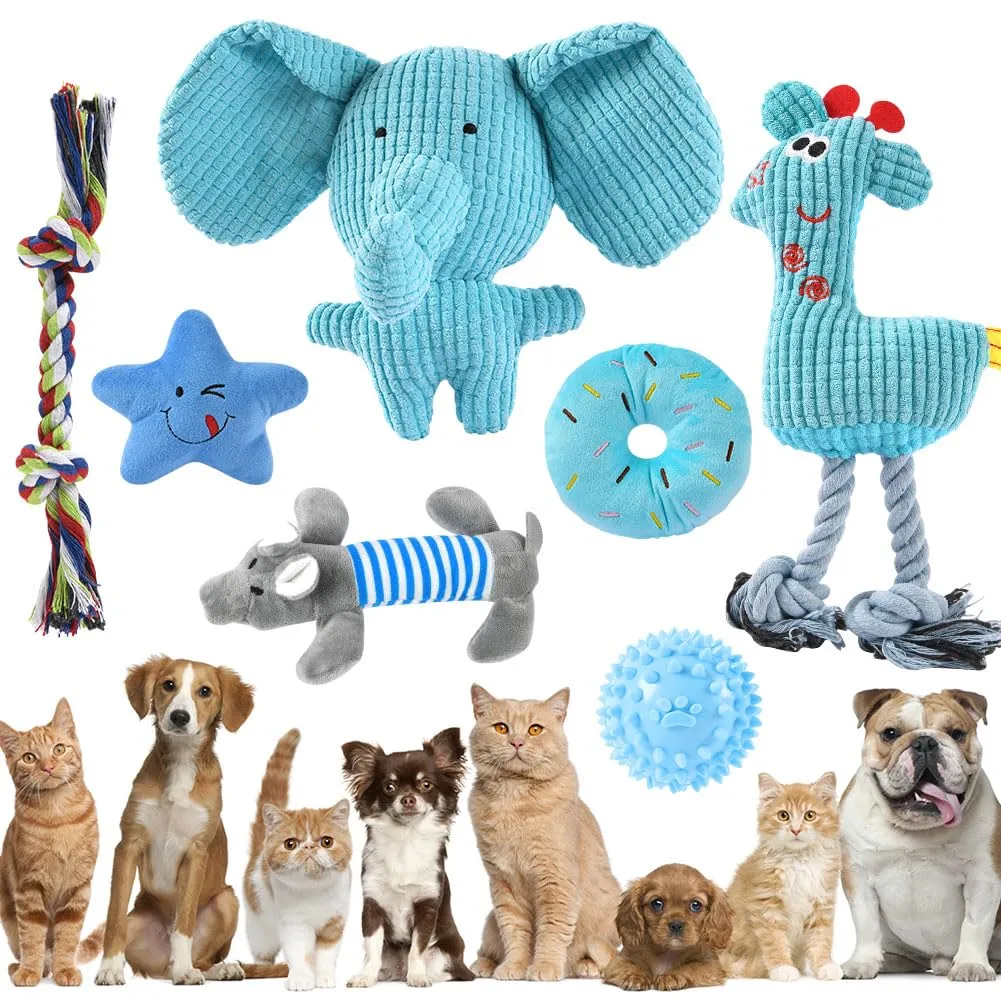 AMFUN Giochi per Cani Piccoli, Giocattoli da Masticare per Cuccioli, Confezione da 7 Giocattoli di Lusso per Dentizione di Cani di Piccola, Cotone Naturale e Non Tossico - immagine 9