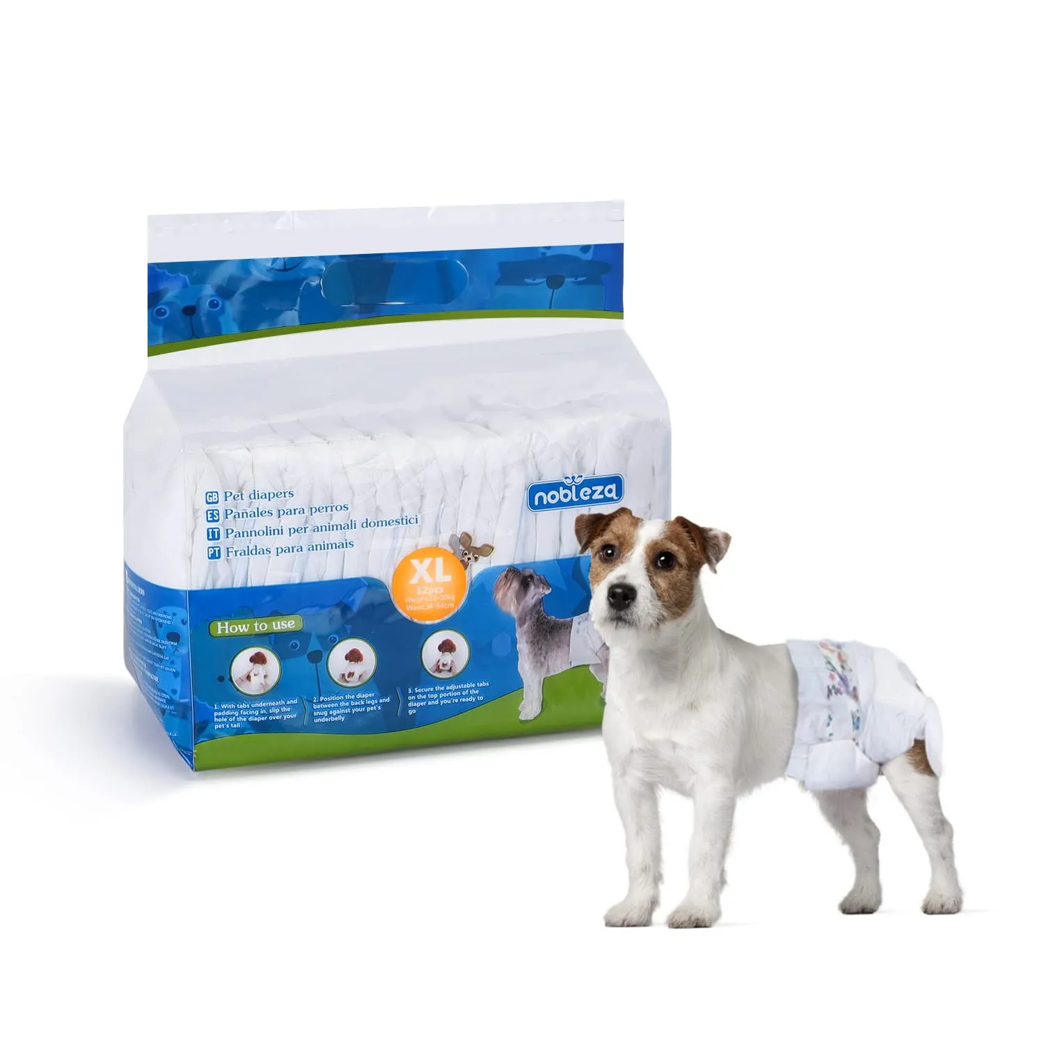 Nobleza Pannolini per Cani Femmine Assorbenti XL 36 Pezzi 33-53.5 cm - immagine 1