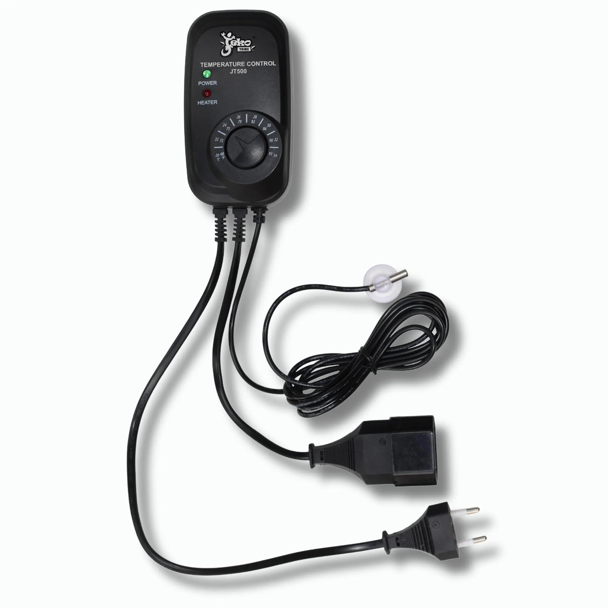 Termoregolatore con sonda termostato Analogico per Serpenti Tartarughe Lucertole Gechi Altri Rettili Regolabile tra 21°C e 33°C Max 500w Ideale con Tappetini Lampade Cavi Riscaldanti Pet Tribe - immagine 1