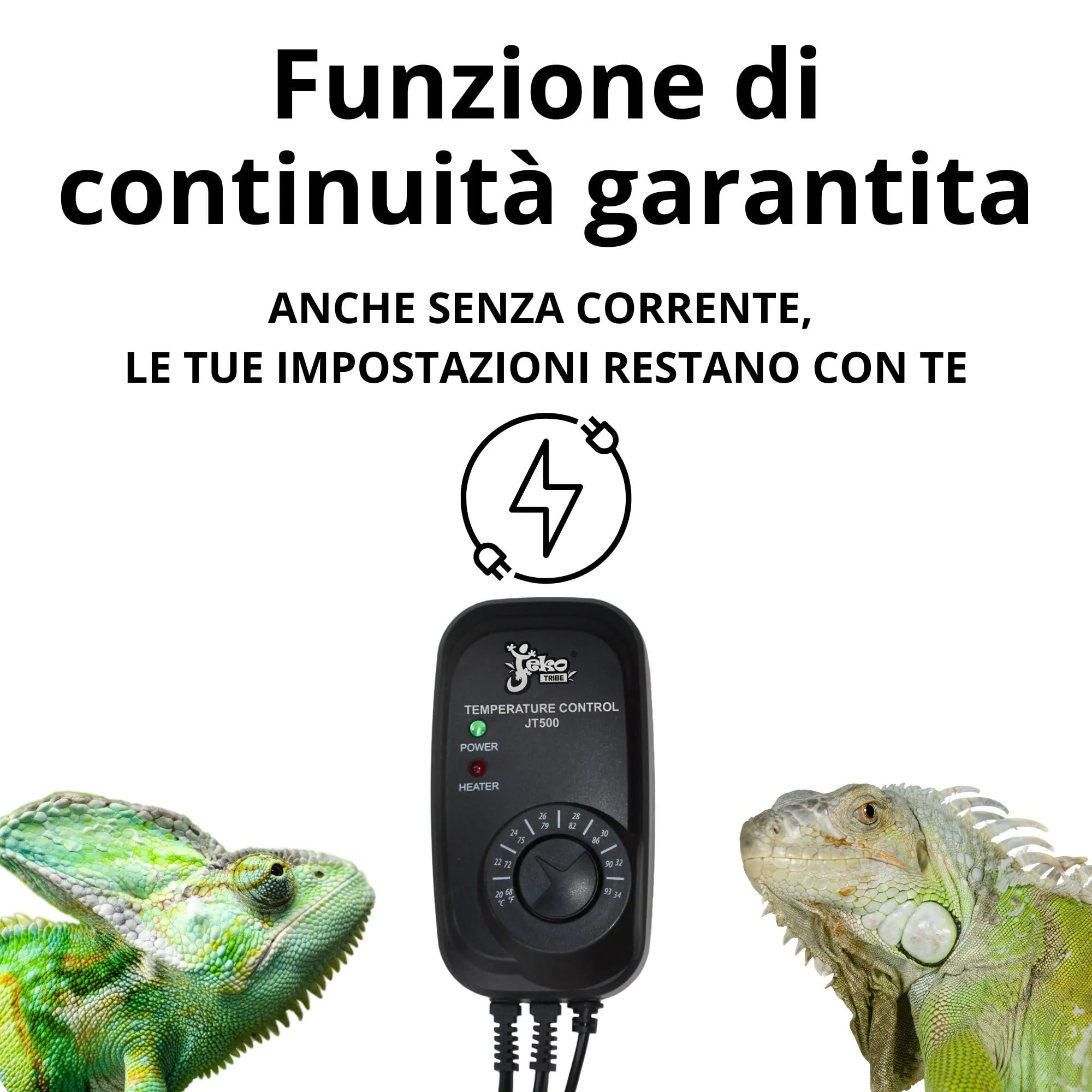 Termoregolatore con sonda termostato Analogico per Serpenti Tartarughe Lucertole Gechi Altri Rettili Regolabile tra 21°C e 33°C Max 500w Ideale con Tappetini Lampade Cavi Riscaldanti Pet Tribe - immagine 5