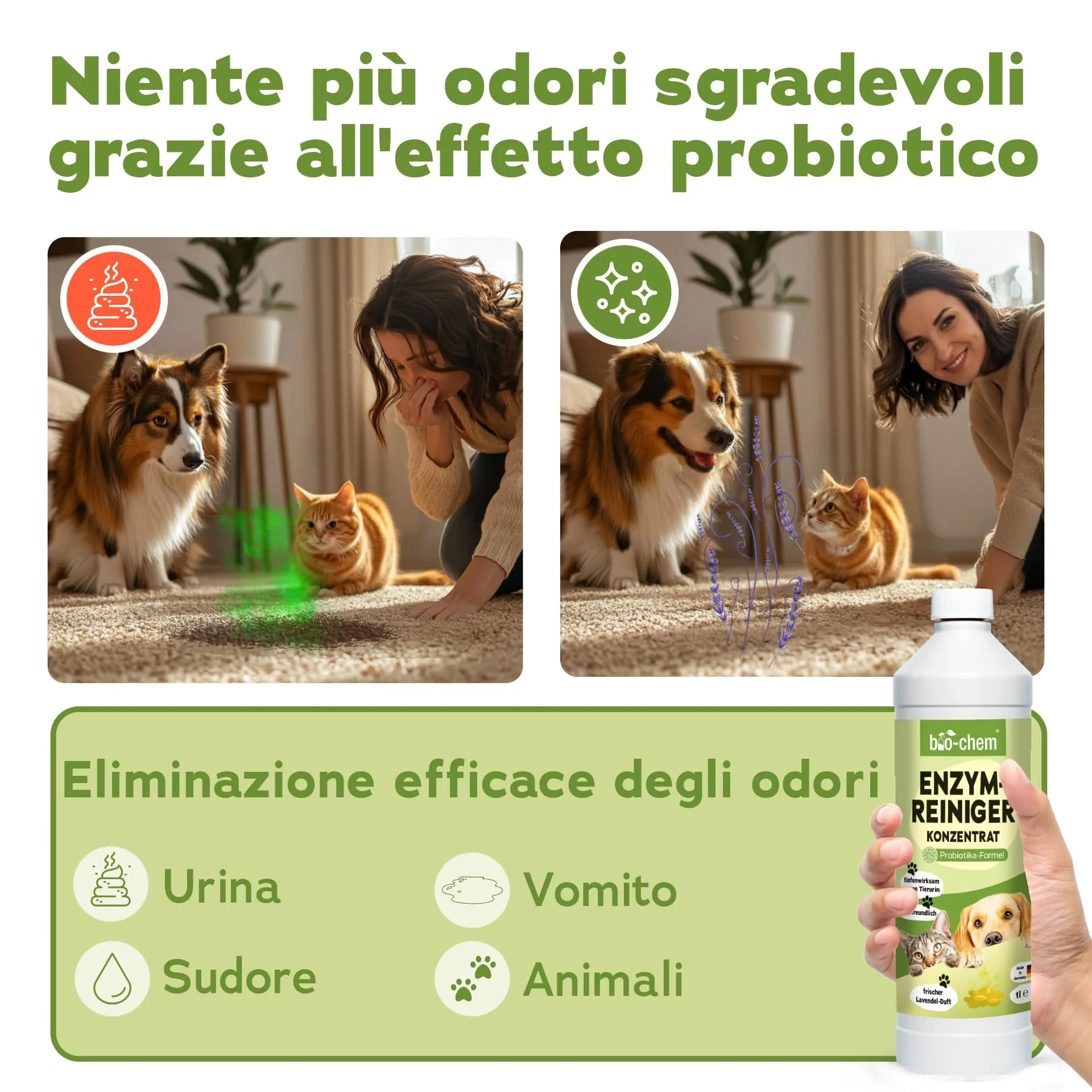 bio-chem Detergente enzimatico 1L per gli odori degli animali - immagine 7