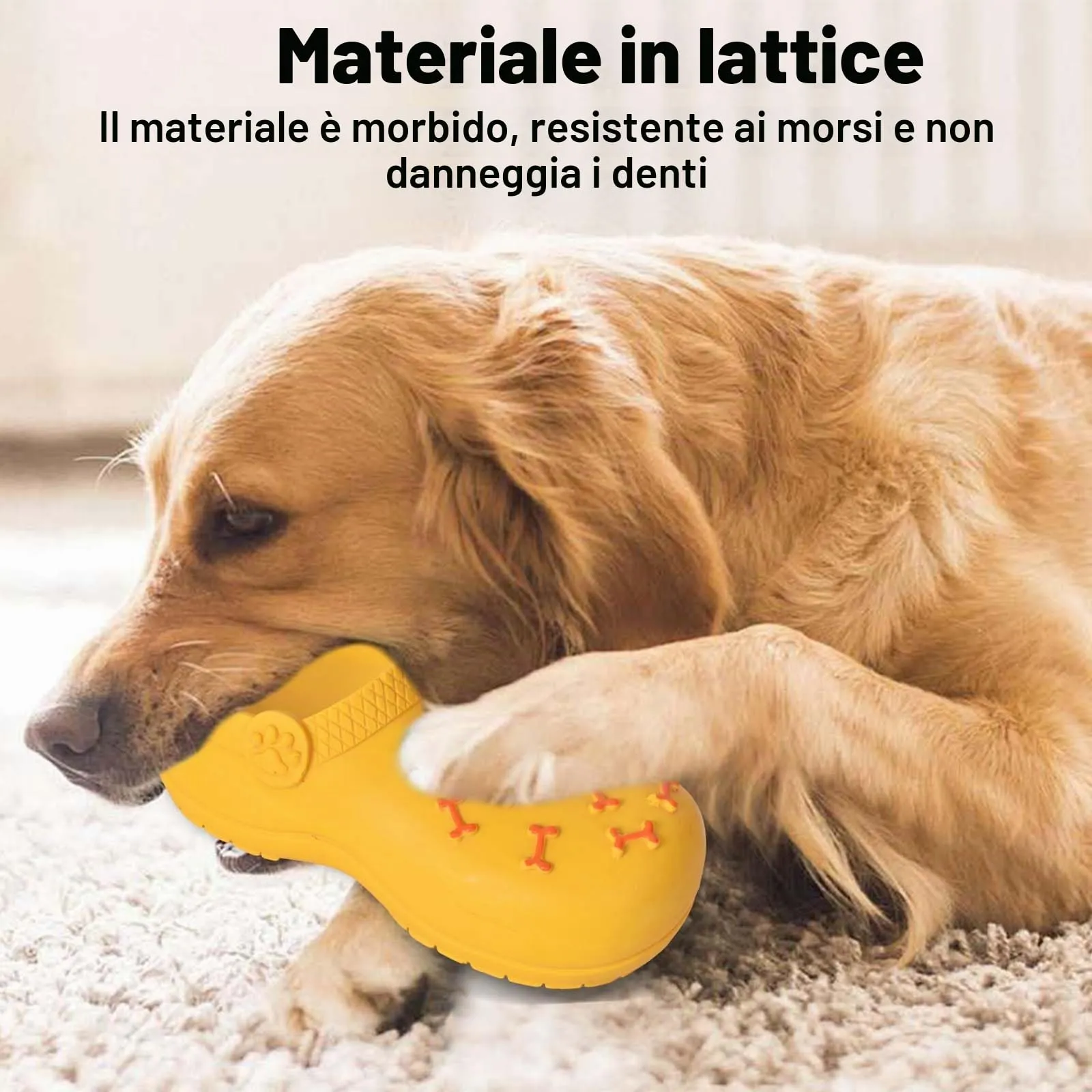 Giocattoli da Masticare per Cani a Forma di Pantofola, Gomma Naturale Resistente, Squeak Interattivi Gioco per Cane per Piccola, Media, Grande Taglia Masticatori Aggressivi (Arancione) (Arancione) - immagine 6