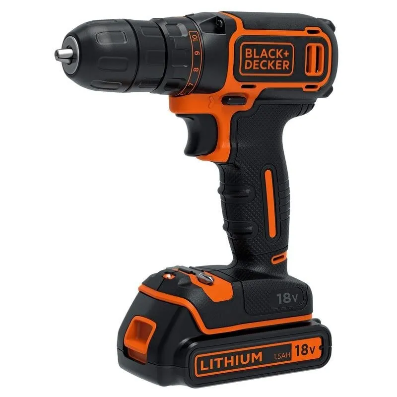 Taladro atornillador Black & Decker BDCDC18K-QW 18V Li-Ion 1,5 Ah - immagine 1