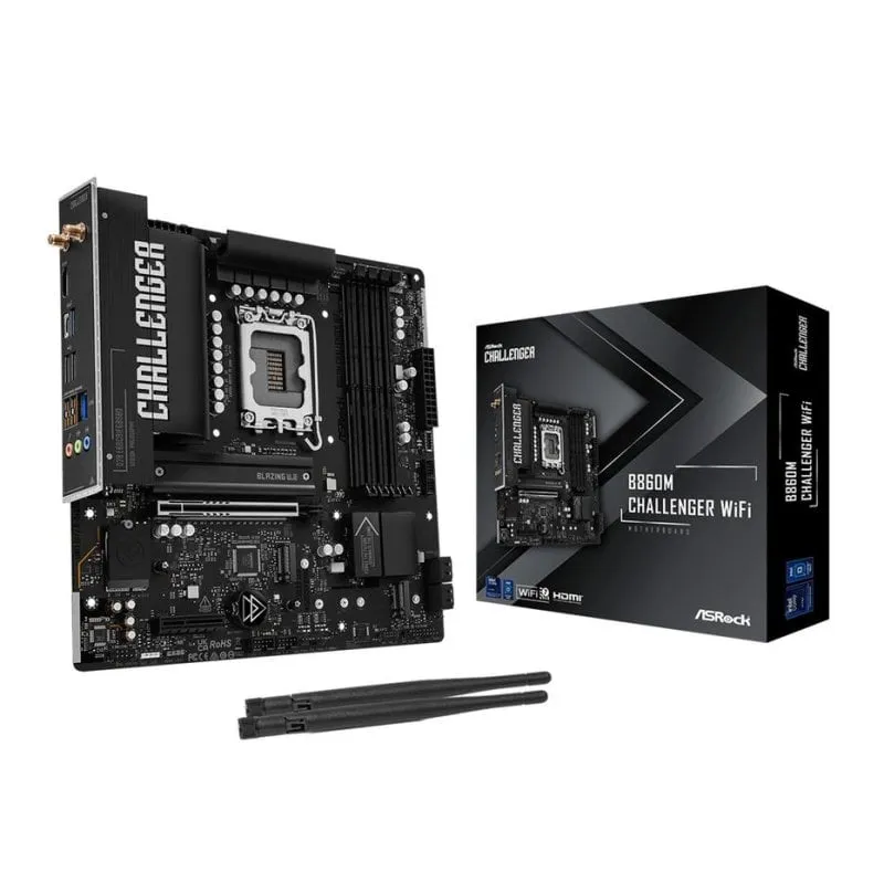 Scheda Madre Asrock B860M Challenger WiFi Intel B860 LGA1851 DDR5 Micro ATX WiFi 7 RGB - immagine 1