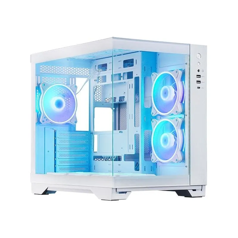 Case PC Chieftec GM-30W-TG-OP Cubo ATX Micro ATX Mini-ITX Bianco Multi - immagine 1