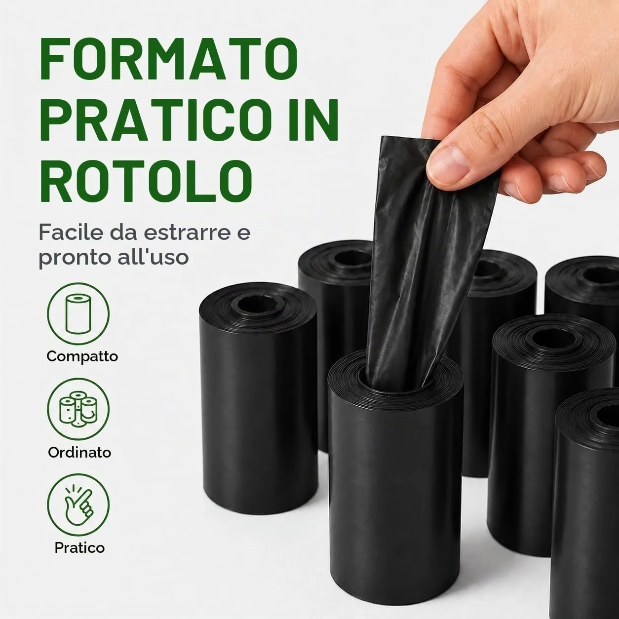 Sacchetti Igienici per Cani, 600 Sacchetti in 40 Rotoli, Sacchetti per Cacca di Cane 23 x 30 cm, Neri, Resistenti e Facili da Separare, per Passeggiate, Viaggi e Uso Quotidiano - immagine 4