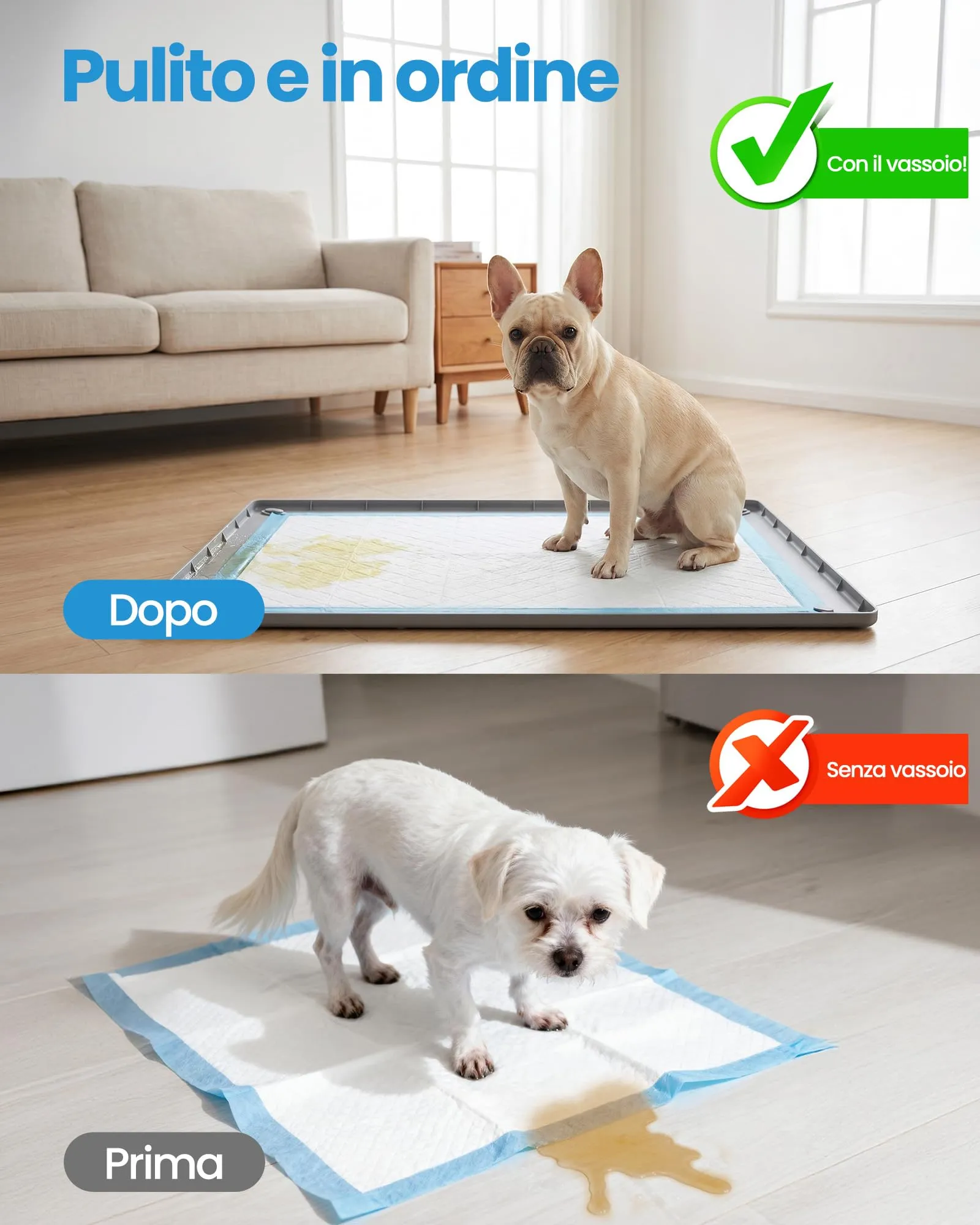Kittyspout Tappetino per cani in silicone con clip magnetiche, 86 x 71 cm - immagine 2
