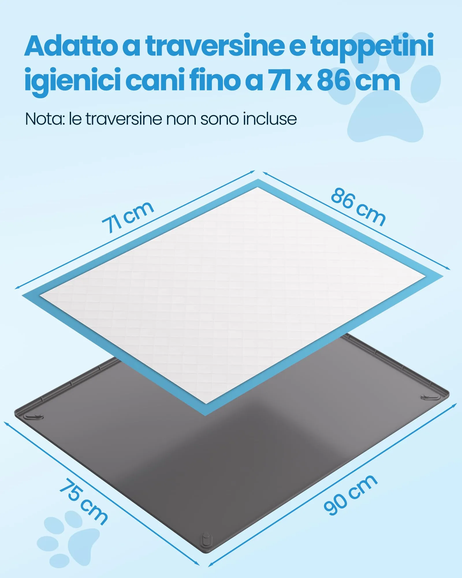Kittyspout Tappetino per cani in silicone con clip magnetiche, 86 x 71 cm - immagine 4