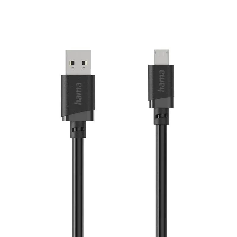 Cavo USB Hama 1 m USB A a Micro-USB B USB 2.0 Nero - immagine 1