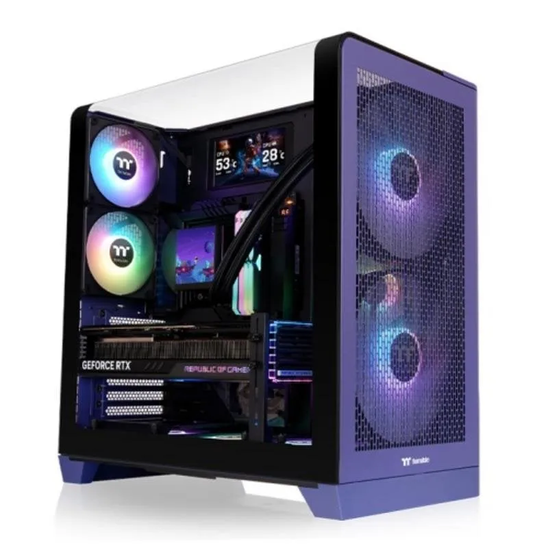 Case ATX Thermaltake View 390 Air Future Dusk Blu Vetro Temperato - immagine 1