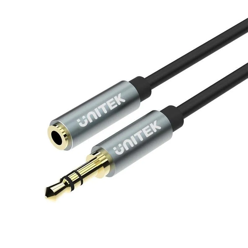 Cavo Audio Unitek Y-C932ABK 3,5mm Maschio a Maschio 1 m Nero Grigio - immagine 1
