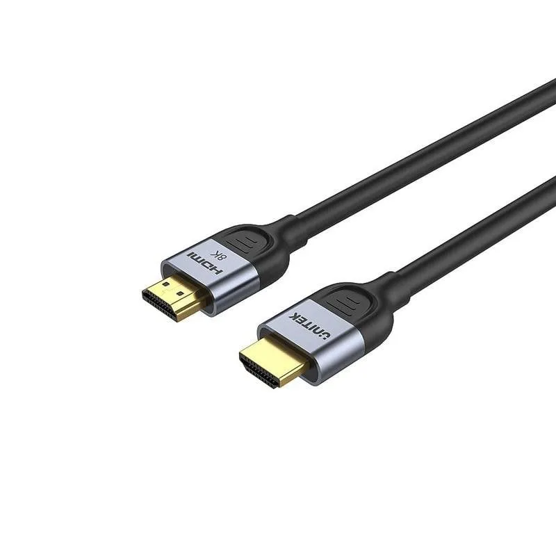 Cavo HDMI Unitek C11086GY01-2M 2 m 48 Gbit/s Nero Grigio - immagine 1