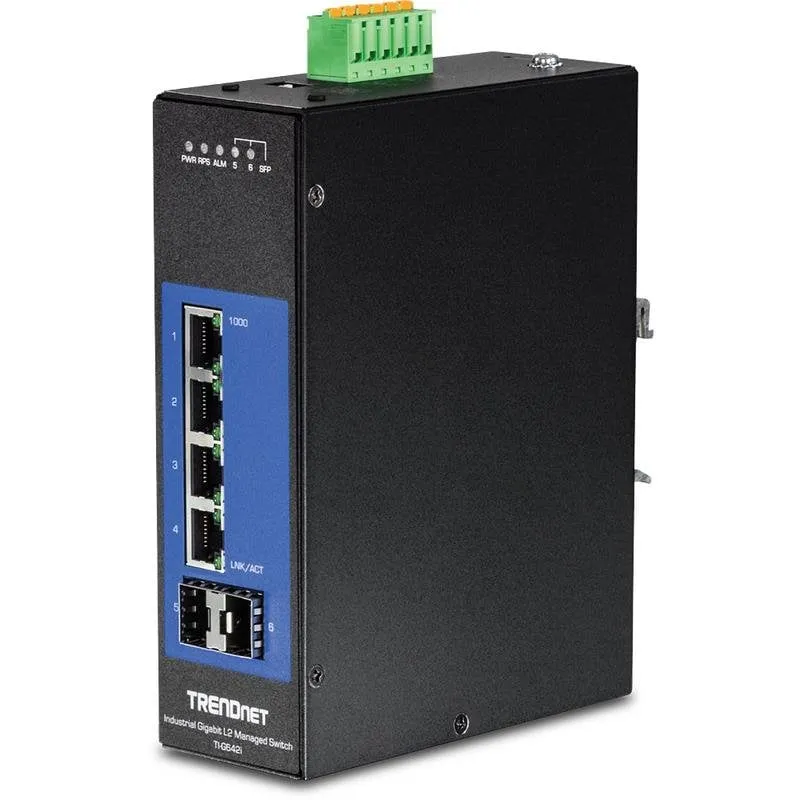 Switch TRENDnet TI-G642i L2 4 Porte Gigabit 2 Slot SFP Montaggio DIN - immagine 1