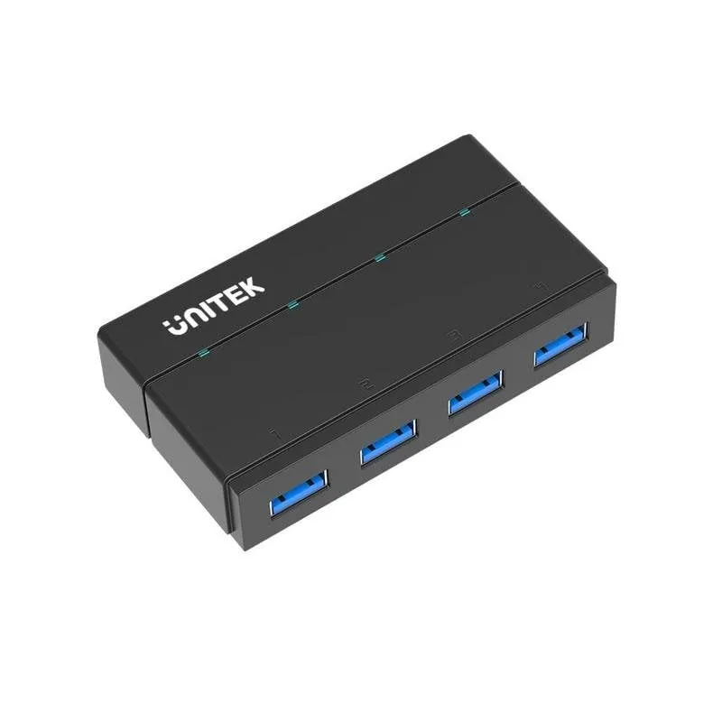 Hub Unitek 4 porte 5000 Mbit/s USB 3.2 Gen 1 modello Y-HB03001 con adattatore - immagine 1