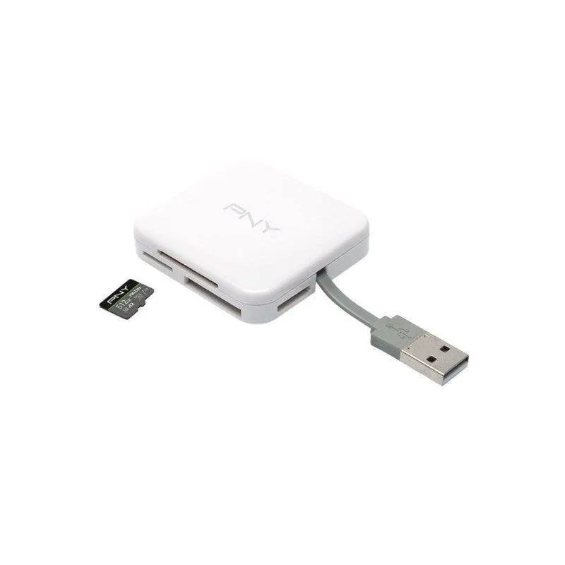 Lettore di schede PNY AXP724 USB 2.0 Multi-formato Bianco - immagine 1