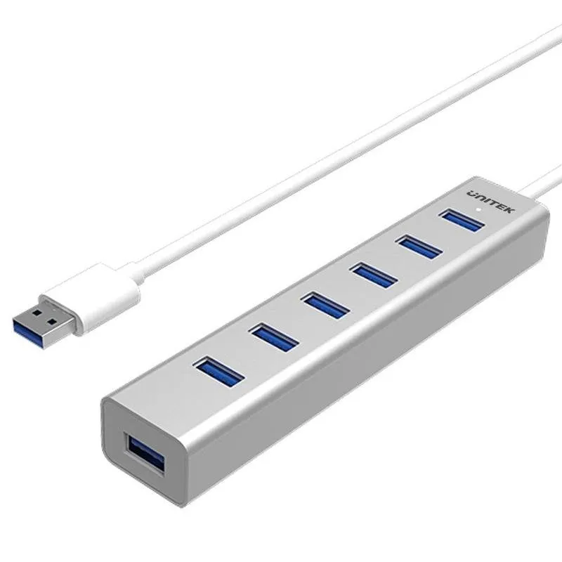 Hub Unitek 7 porte 5 Gbps USB 3.2 Gen 1 modello Y-3090 con adattatore AC - immagine 1