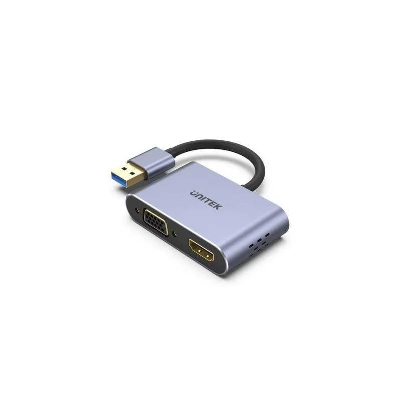 Adattatore video USB-A a HDMI + VGA Unitek V1304A 0,15 m - immagine 1