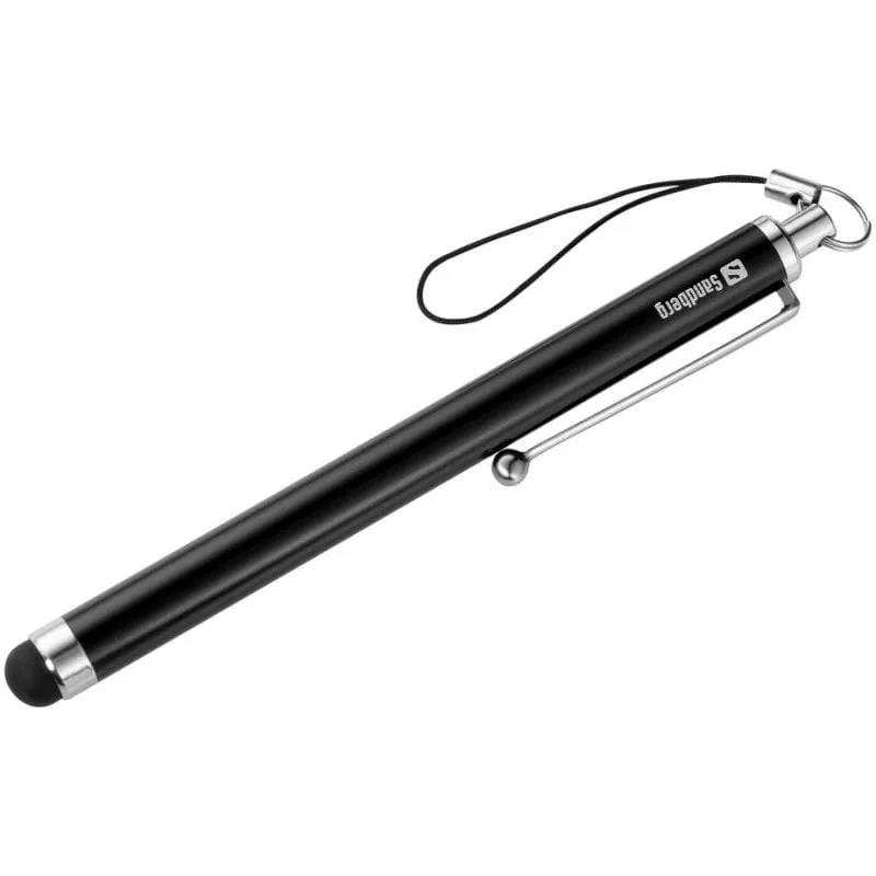Lápiz Digital Sandberg Touchscreen Stylus Pen Saver Universale Nero Argento - immagine 1