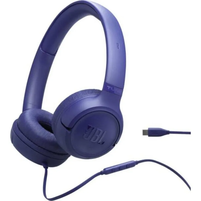 Cuffie JBL Tune 530C con cavo USB-C, suono Pure Bass, pieghevoli, microfono, blu - immagine 1