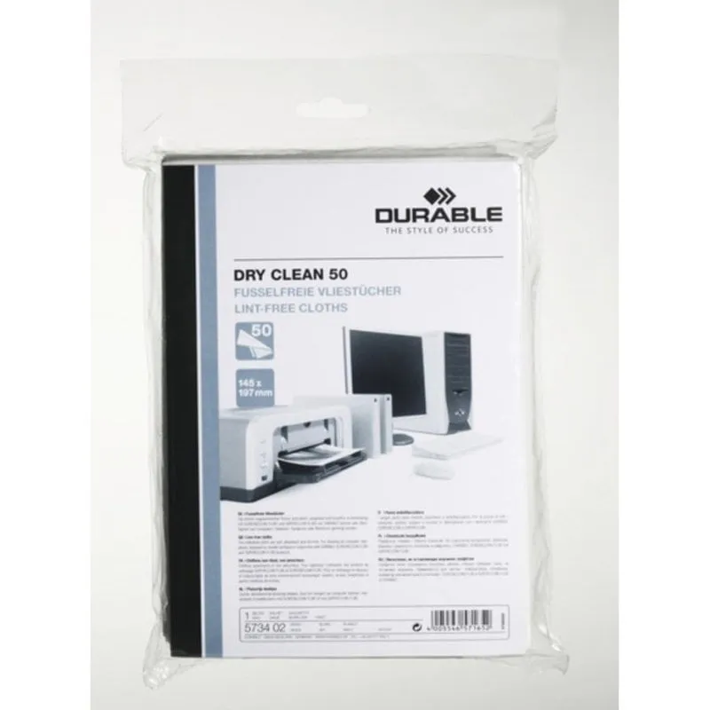 Tovaglioli di pulizia Durable 50 unità senza pelucchi per schermi e plastiche - immagine 1