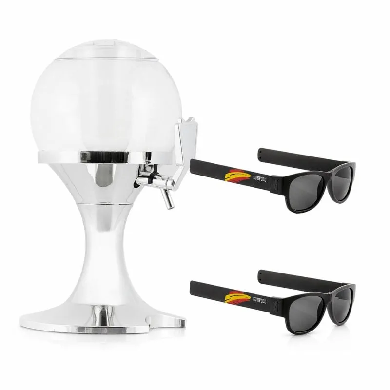 Dispenser birra Innovagoods Ball 3,5L con 2 occhiali Sunfold Spain Black - immagine 1