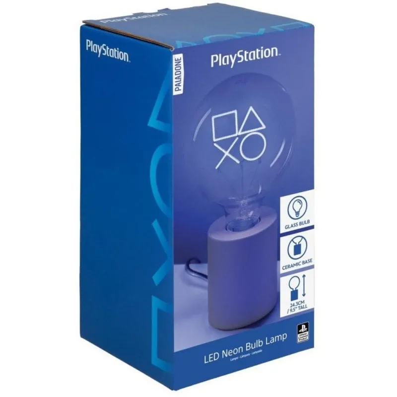 Lampada LED Neon PlayStation Paladone 24,3 cm Base Ceramica - immagine 1