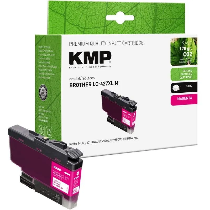Cartuccia di Inchiostro KMP Magenta High Yield 50 ml Compatibile Brother LC427XLM - immagine 1