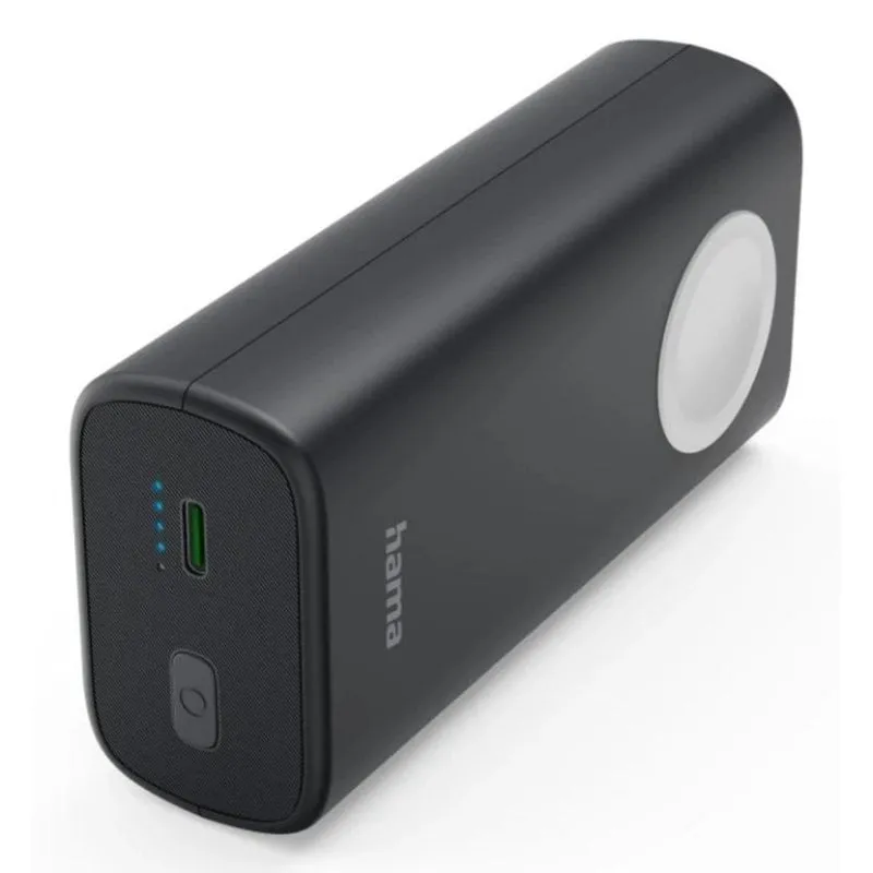 Powerbank Hama Watch 10000 mAh Nero Grigio Ricarica Wireless - immagine 1