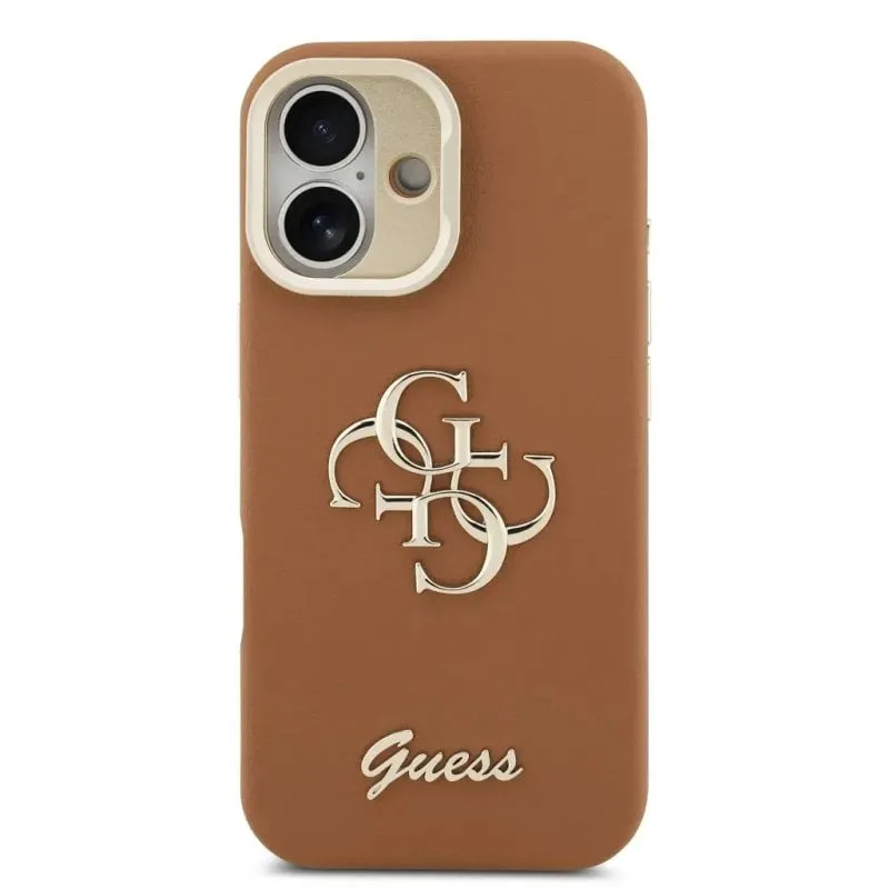 Custodia per smartphone Guess Effetto Granulato Marrone con Supporto per iPhone 17 - immagine 1