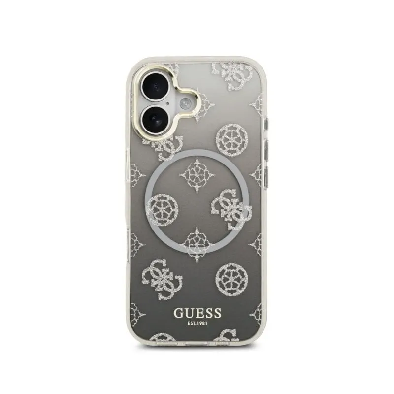 Custodia per smartphone Guess PC+TPU MagSafe Peonia Nera Brillante per iPhone 17 - immagine 1