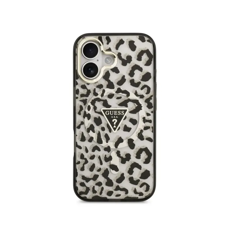 Funda per smartphone Guess PC+TPU Nero Leopardato Brillante MagSafe per iPhone 17 - immagine 1
