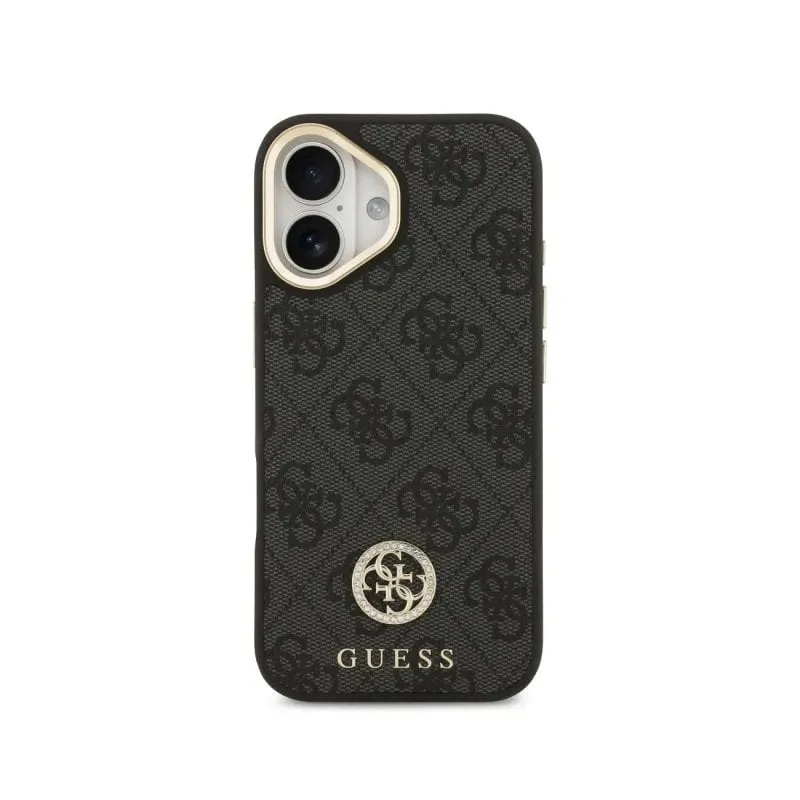 Custodia per smartphone Guess Strass 4G MagSafe Nera con Tracolla per iPhone 16 - immagine 1