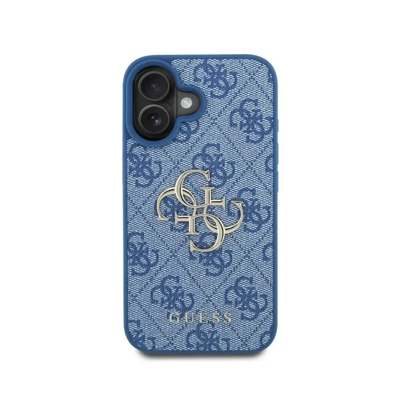Funda per smartphone Guess PU Blu con Logo 4G e Cinturino per iPhone 16 - immagine 1